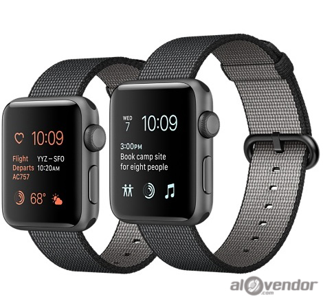 Apple Watch Series 2 Space Gray Aluminum Case with Black Woven Nylon 42mm